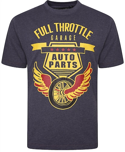 KAM Full Throttle T-Shirt Indigo Marl